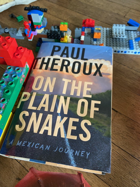 The book, surrounded by Legos