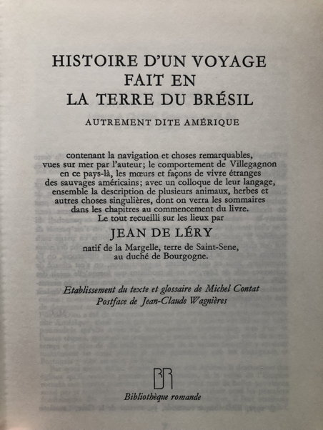 The title page, in French, of Voyage au Brésil