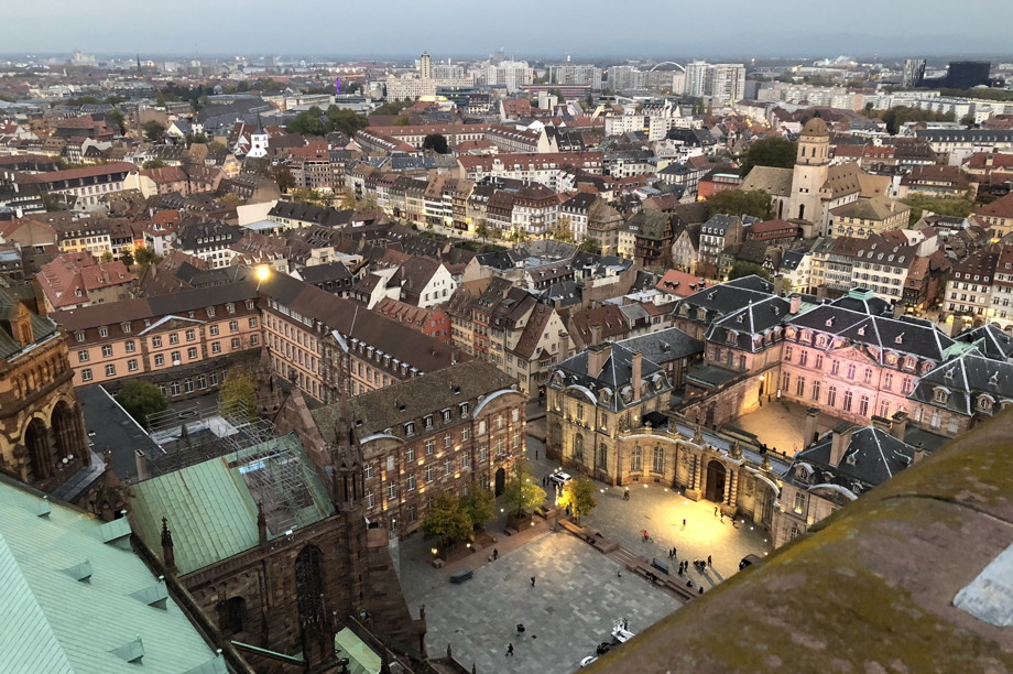 Old buildings as seen from high above