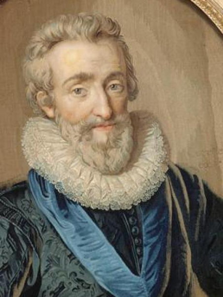 Portrait of an old dude with a beard, wearing a fraise and a sash