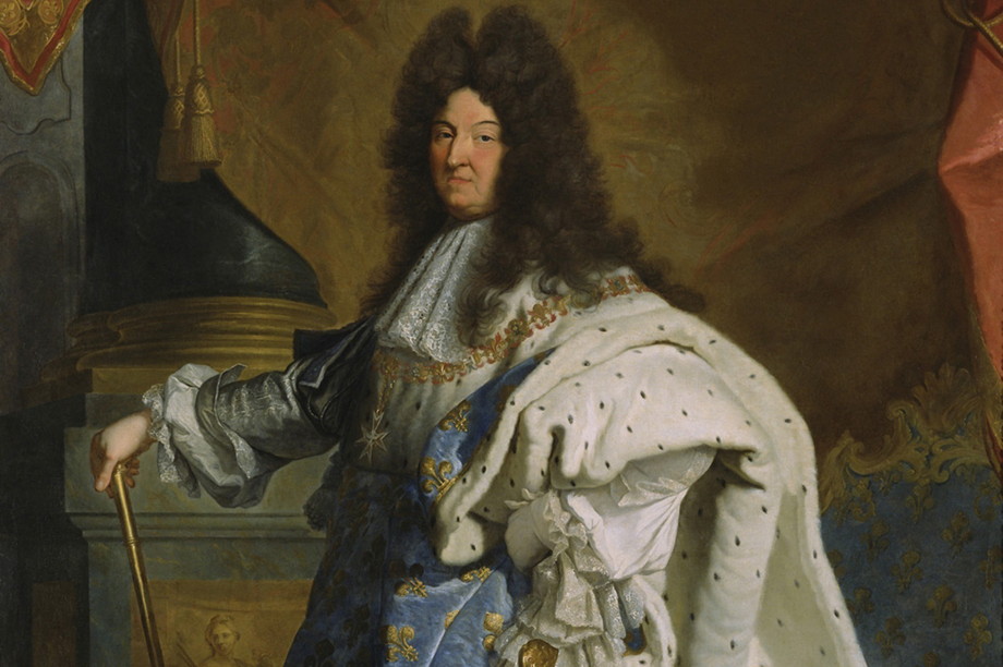 Magnificent painting of a serious-looking guy in a wig and big white cape